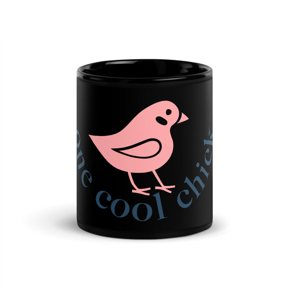 One Cool Chick Black Glossy Mug