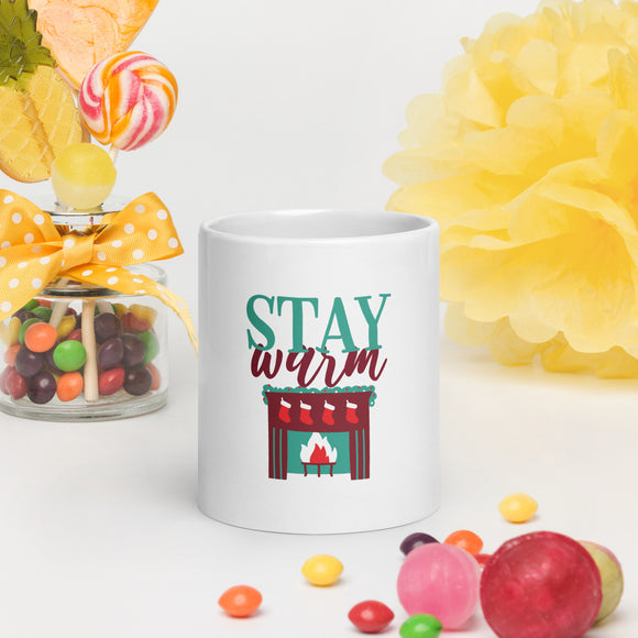 Stay Warm White glossy mug