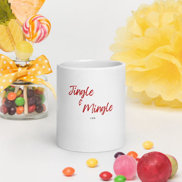 Jingle And Mingle White glossy mug
