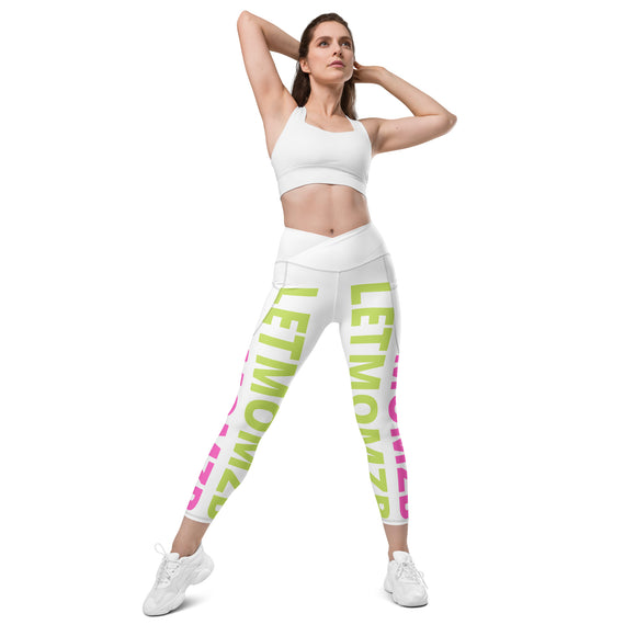 LETMOMZB LOGO Crossover leggings with pockets